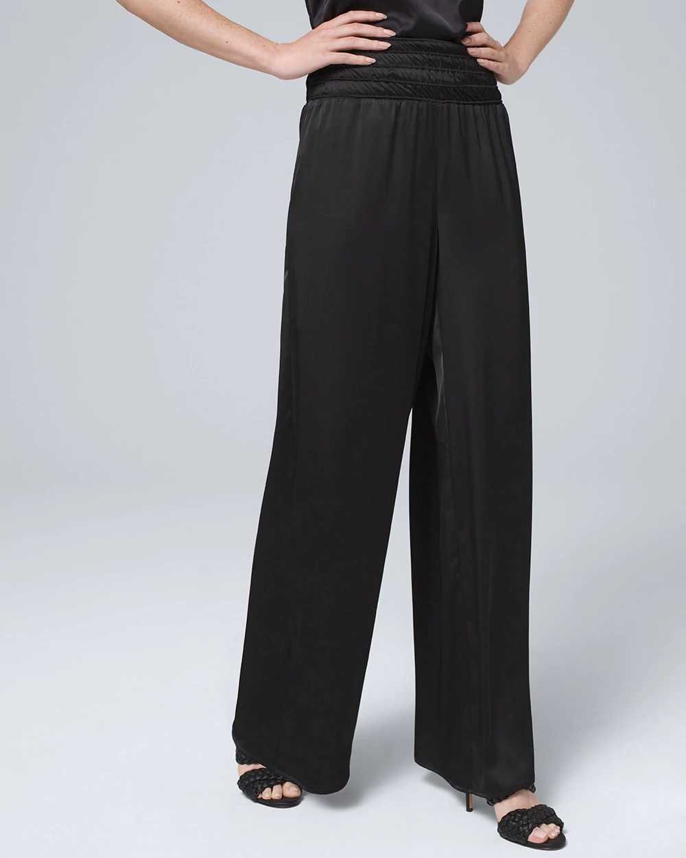 Smocked Wide Leg Pants White House Black Market